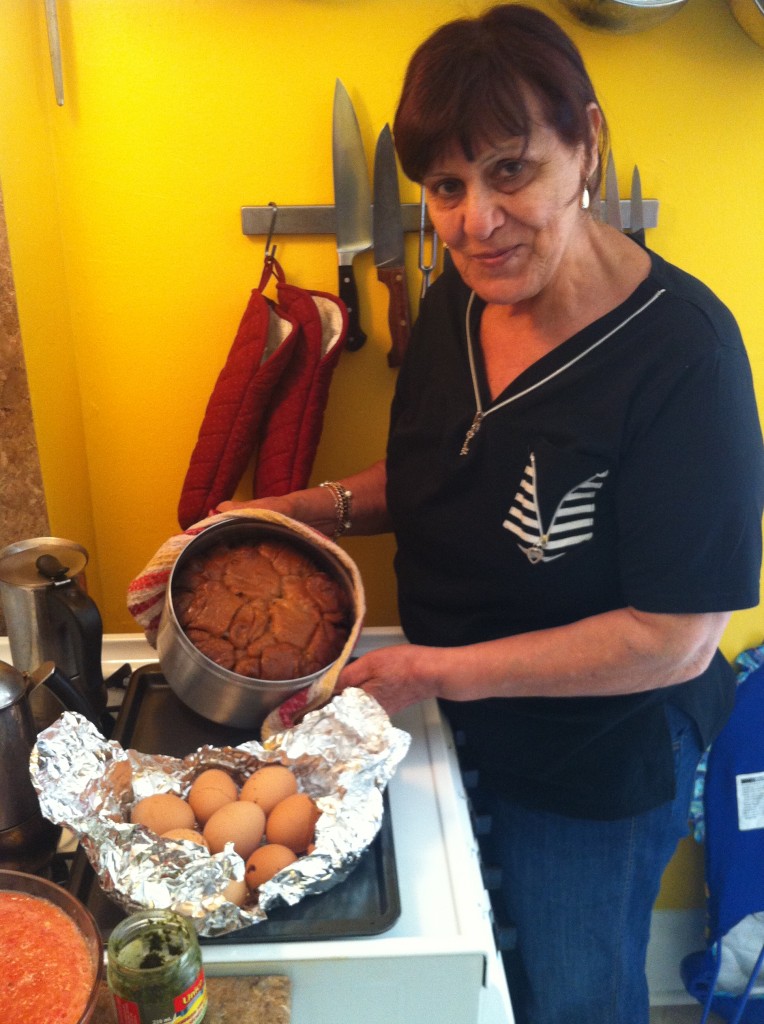 My mom, making jichnoon in my Toronto kitchen!